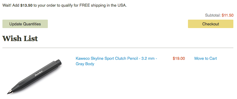 You don't even have to leave the checkout page to fill your cart to the $25 mark.